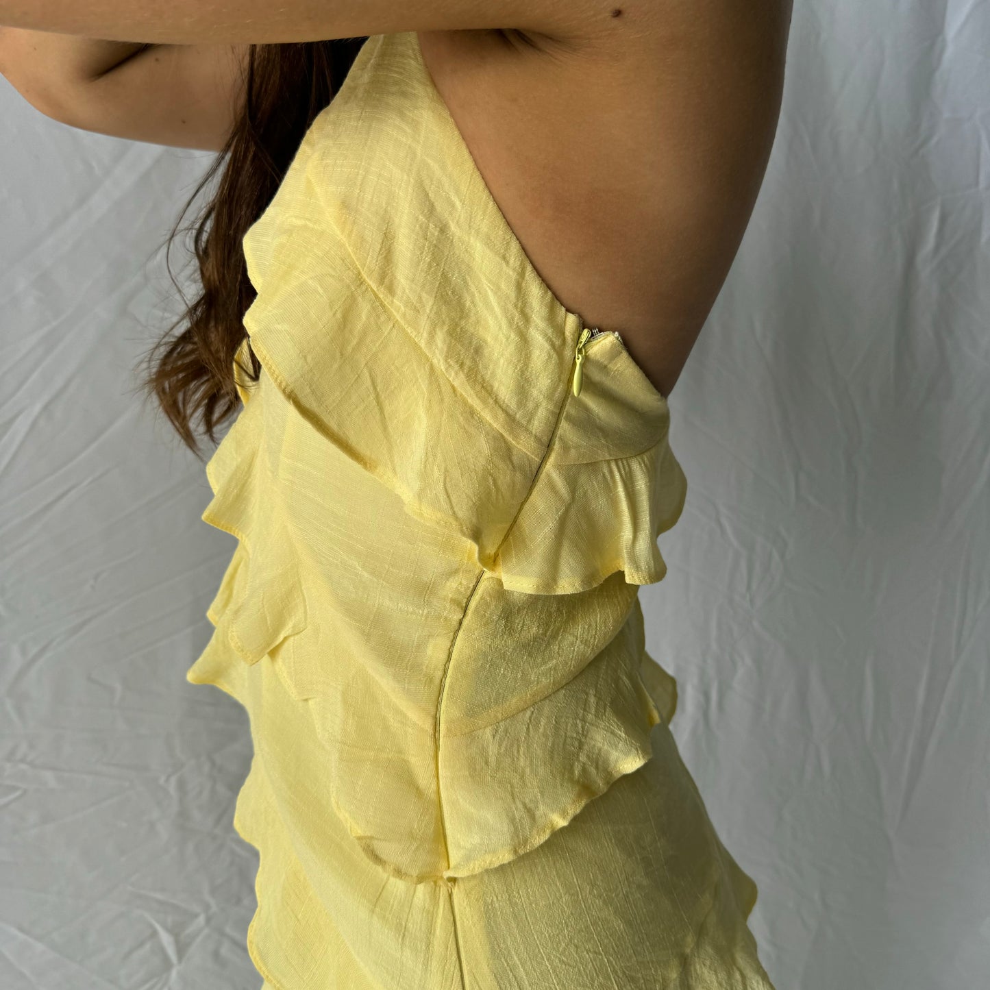 Blossom Ruffle Maxi Dress - Lemon