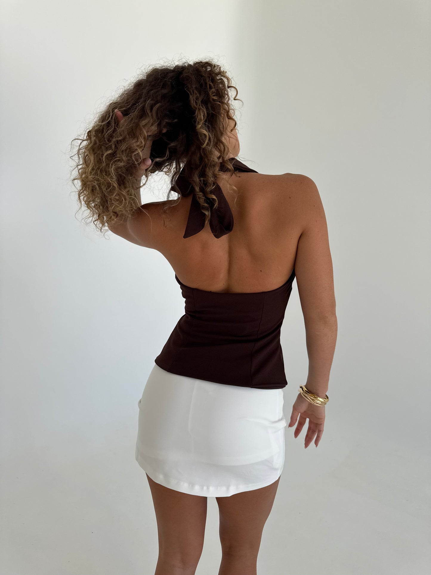 Allure Halter Top - Chocolate