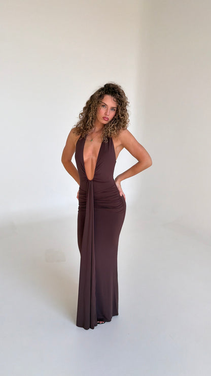 Dusk Maxi Dress - Chocolate