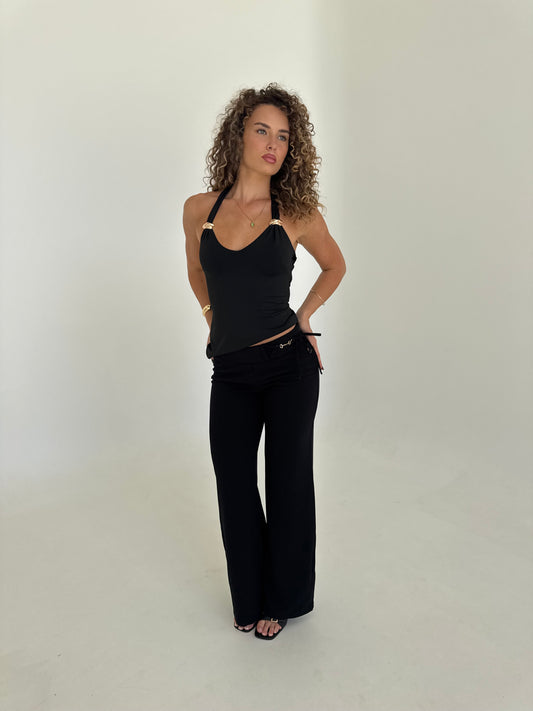Midnight Wide Leg Pant - Black