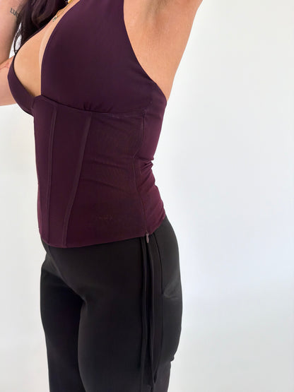 Vanuatu Halter Top - Dark Plum