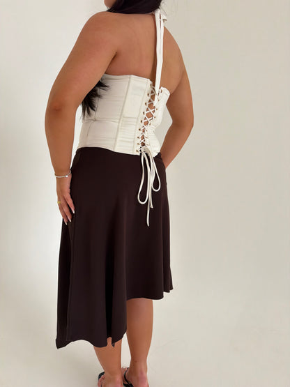 Adore Midi Skirt - Dark Brown