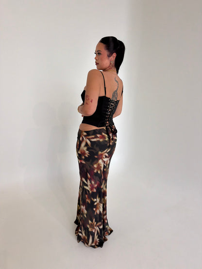Moonlight Bustier Cut Out Maxi Dress - Black