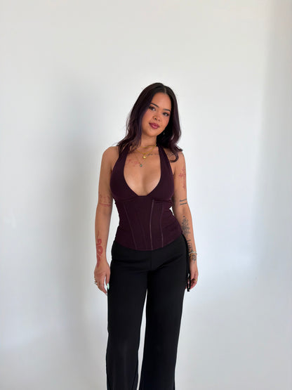 Vanuatu Halter Top - Dark Plum