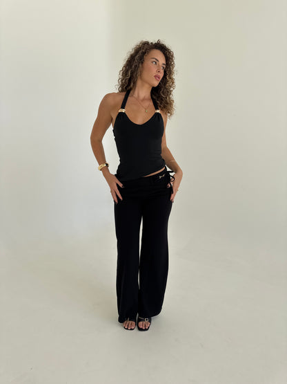Midnight Wide Leg Pant - Black