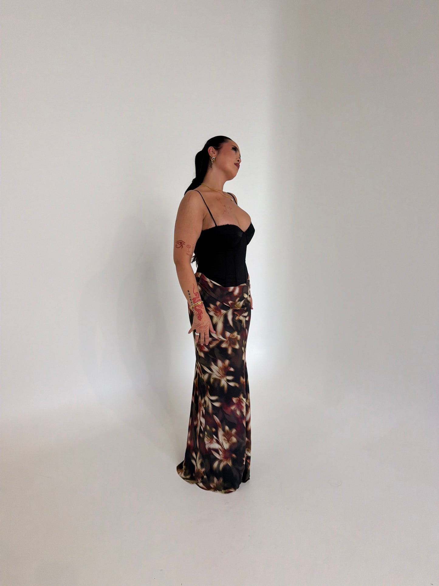 Moonlight Bustier Cut Out Maxi Dress - Black