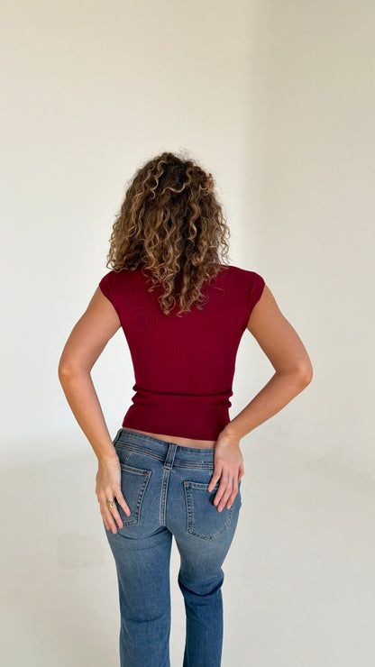 Colette Top - Burgundy