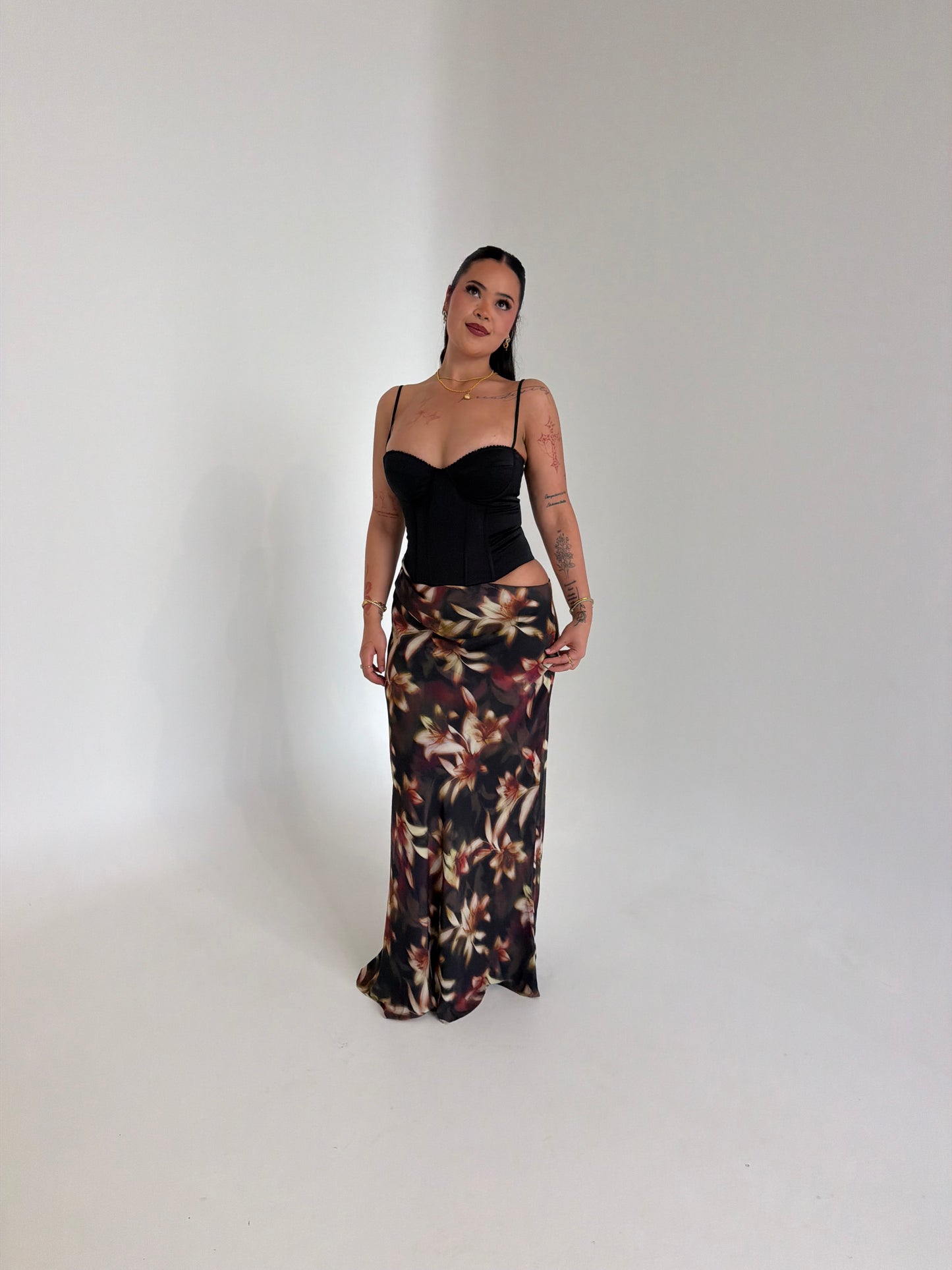 Moonlight Bustier Cut Out Maxi Dress - Black
