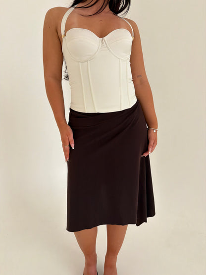Adore Midi Skirt - Dark Brown
