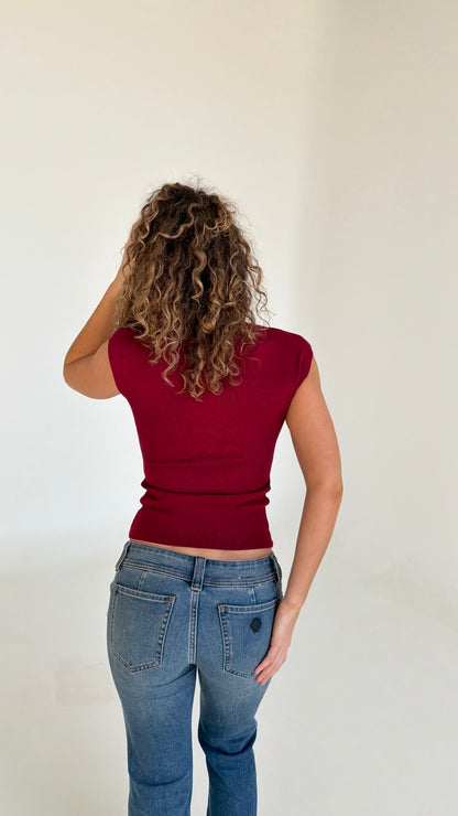 Colette Top - Burgundy