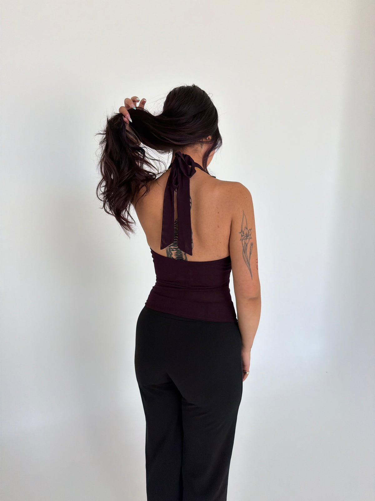 Vanuatu Halter Top - Dark Plum