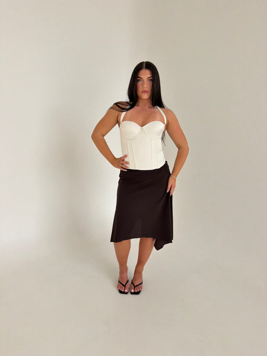 Adore Midi Skirt - Dark Brown
