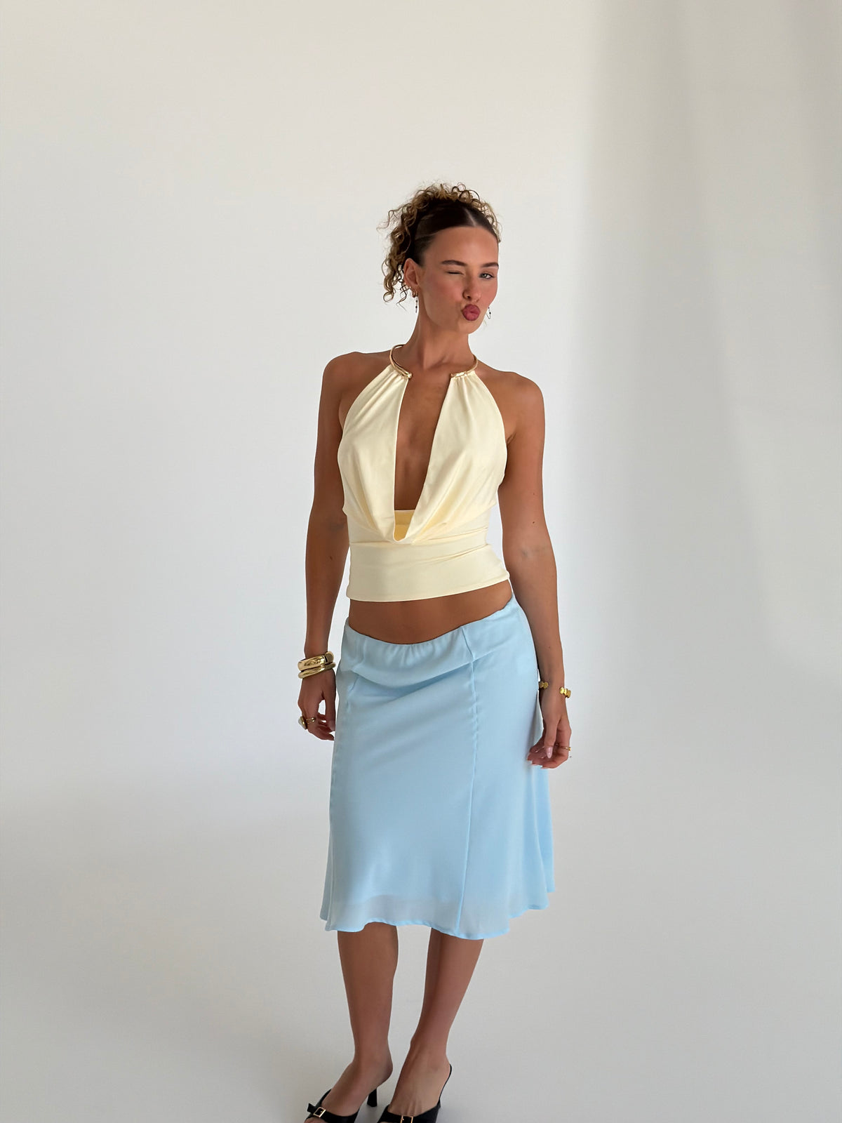 Honey Halter Top - Yellow