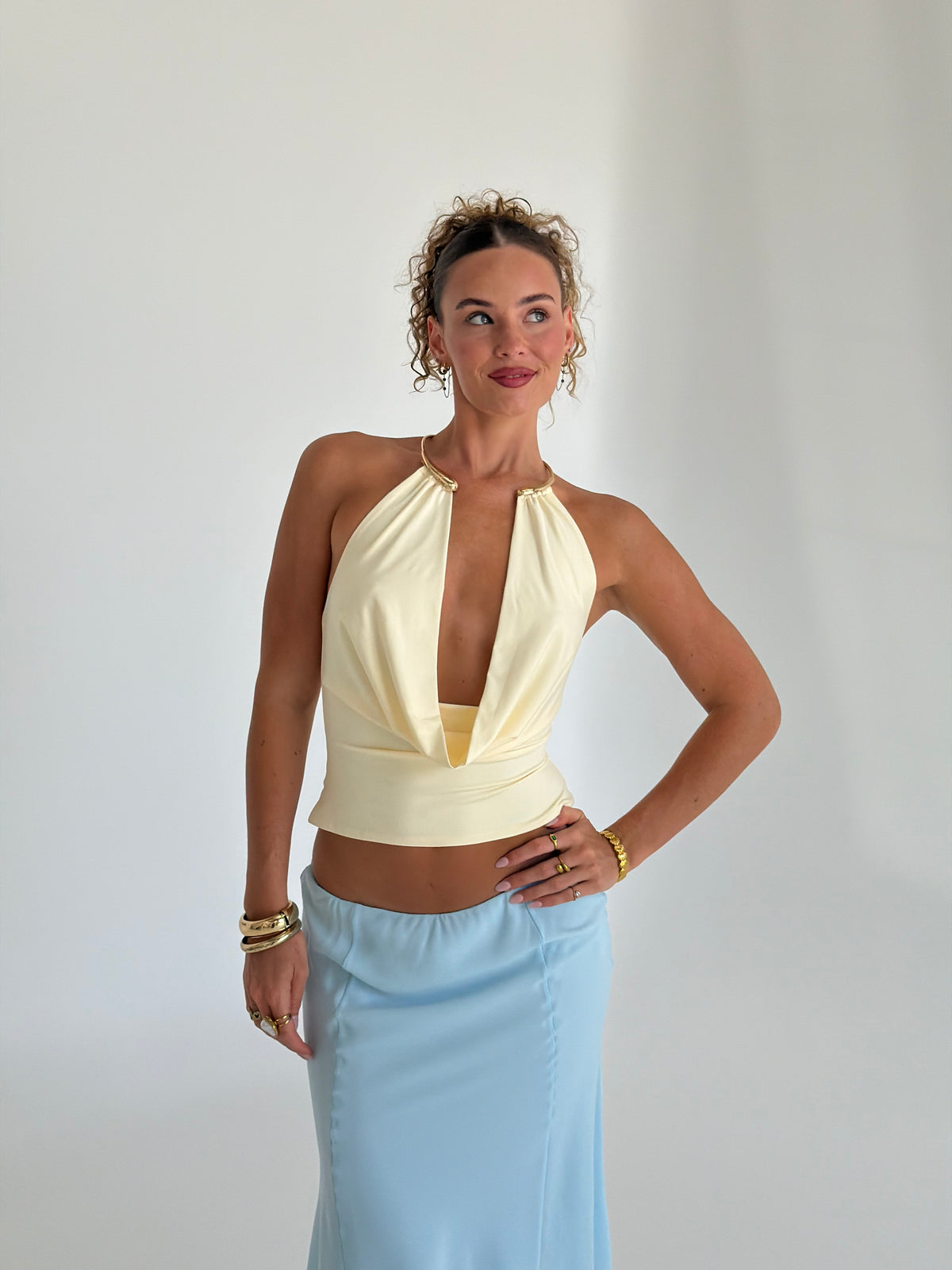 Honey Halter Top - Yellow
