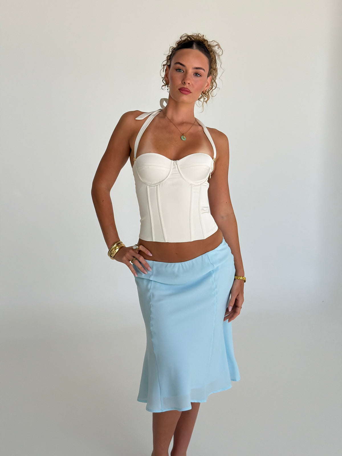 Maui Midi Skirt - Baby Blue