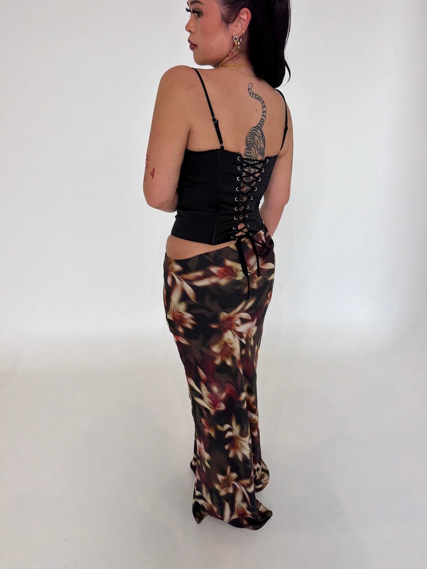 Moonlight Bustier Cut Out Maxi Dress - Black