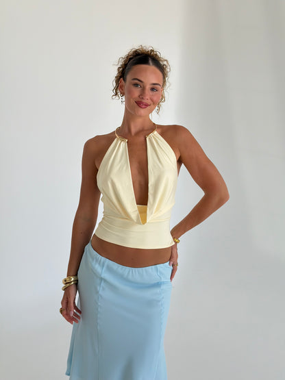 Honey Halter Top - Yellow