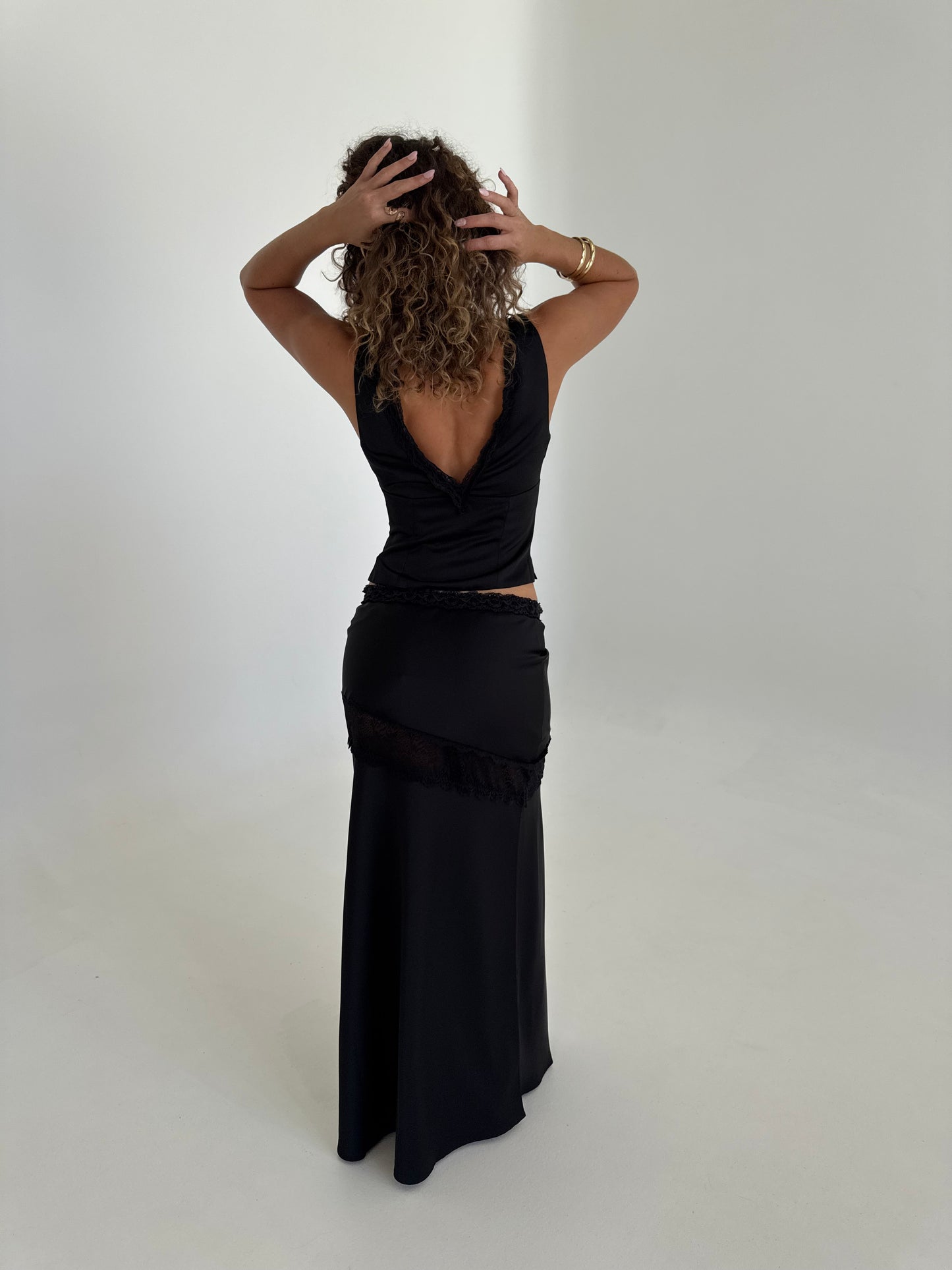 Angel Lace Trim Top - Black