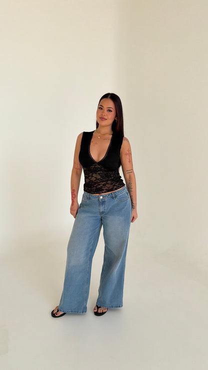 Valentina Lace Top - Black