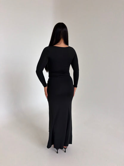 Amara Long Sleeve Maxi Dress - Black