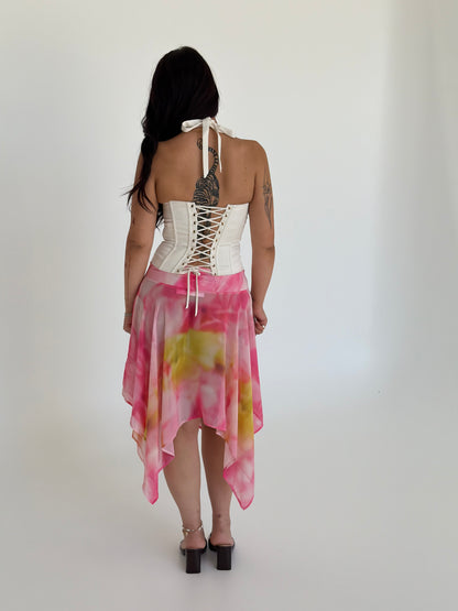 Serena Handkerchief Midi Skirt - Pink