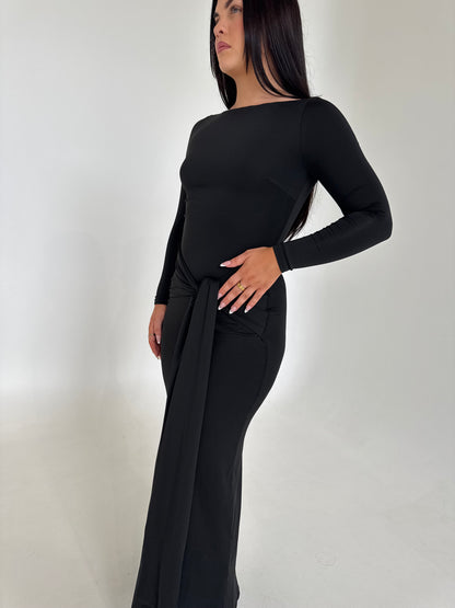 Amara Long Sleeve Maxi Dress - Black