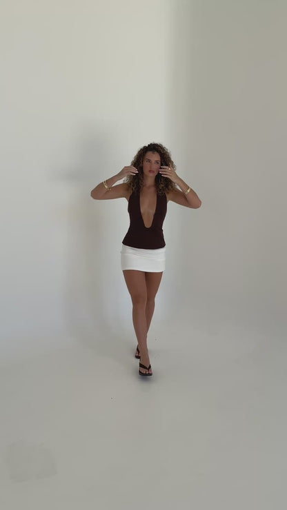 Allure Halter Top - Chocolate